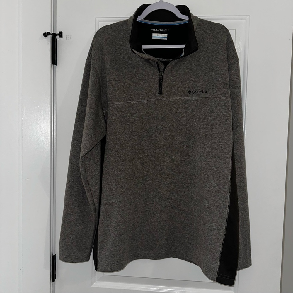 Columbia Omni-Shield Quarter-Zip Pullover Sweater - Gray/Black - Men's XL